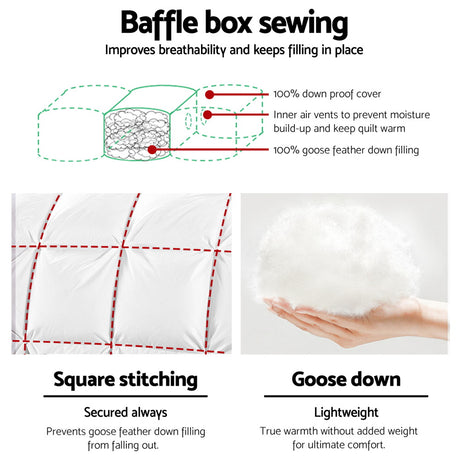 Giselle Bedding Queen Size 700GSM Goose Down Feather Quilt
