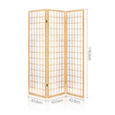 Artiss 3 Panel Wooden Room Divider - Natural