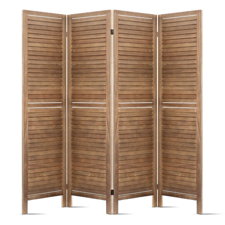 Artiss Room Divider Privacy Screen Foldable Partition Stand 4 Panel Brown