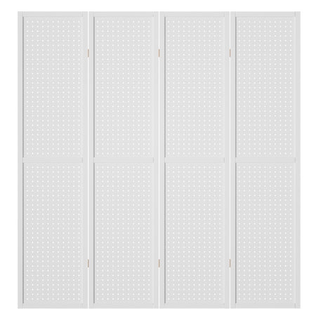 Artiss 4 Panel Room Divider Screen 164x170cm Pegboard White