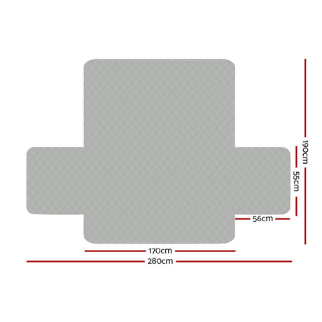Artiss Sofa Cover Quilted Couch Covers Protector Slipcovers 3 Seater Grey