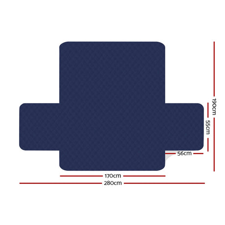 Artiss Sofa Cover Quilted Couch Covers Protector Slipcovers 3 Seater Navy