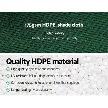 Instahut 1.83 x 20m Shade Sail Cloth - Green