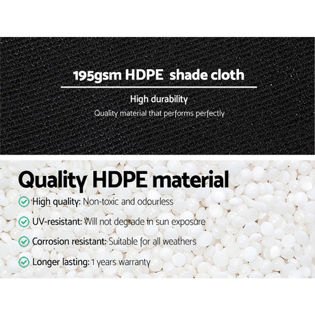 Instahut 1.83 x 30m Shade Sail Cloth - Black
