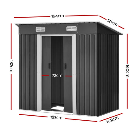Giantz Garden Shed Outdoor Storage Sheds Tool Workshop 1.94x1.21M with Base