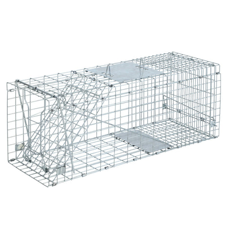 Humane Animal Trap Cage 94 x 34 x 36cm - Silver