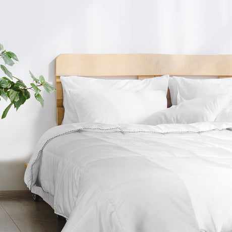 Royal Comfort Bamboo Blend Quilt 250GSM Luxury Duvet 100% Cotton Cover - Double - White