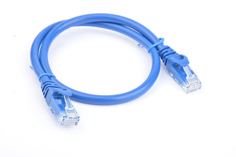 8WARE Cat6a UTP Ethernet Cable 25cm Snagless Blue
