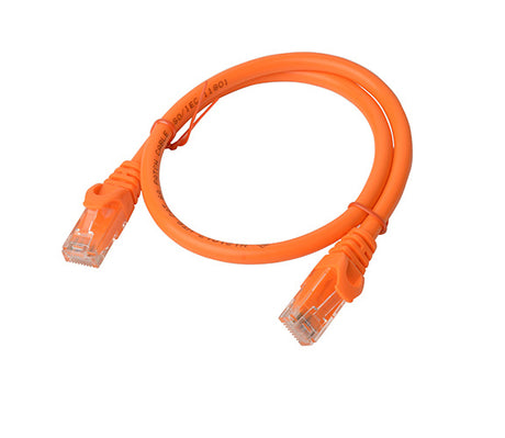 8WARE Cat6a UTP Ethernet Cable 25cm Snagless Orange