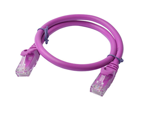 8WARE Cat6a UTP Ethernet Cable 0.5m (50cm) Snagless Purple
