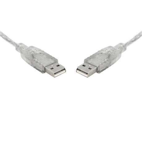 8WARE USB 2.0 Cable 2m A to A Male to Male Transparent