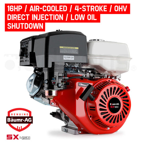 Baumr-AG 16HP Petrol Engine OHV Stationary Motor 4-Stroke Horizontal Shaft Replacement