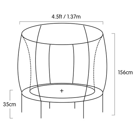 Kahuna 4.5ft Trampoline Round Free Safety Net Spring Pad Cover Mat Outdoor Red