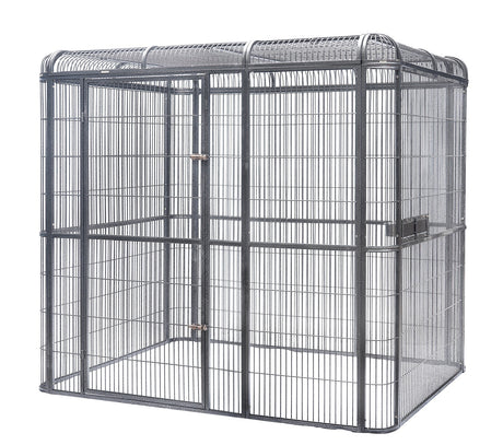 YES4PETS XXXXL Walk-in Bird Cat Dog Cage Pet Parrot Aviary Perch Castor Wheel 219x158x203cm With Green Cover
