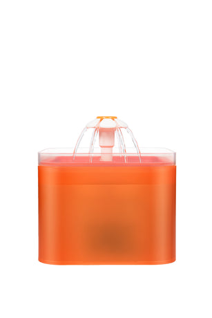 Dog Cat Water Feeder Automatic Electric Pet Water Fountain Bowl Dispenser W LED Orange