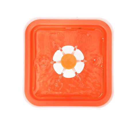 Dog Cat Water Feeder Automatic Electric Pet Water Fountain Bowl Dispenser W LED Orange