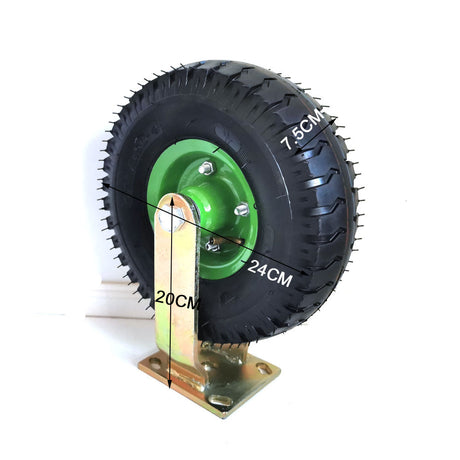 10Inch Fixed Castor Caster Pneumatic Tyres Tyre Wheel Trolley Cart Wheelbarrow
