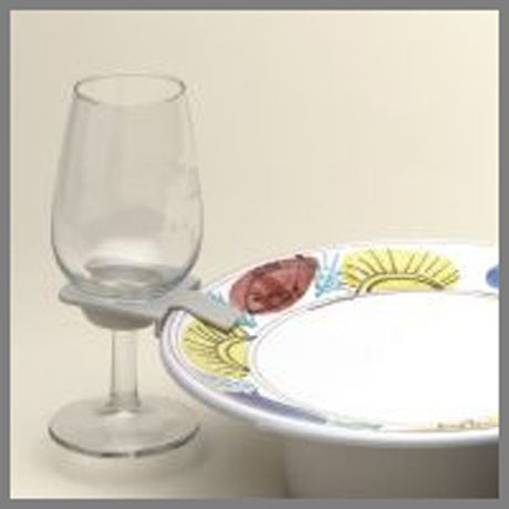 10 Pack Of 75mm White Wine Glass Dinner Lunch Plate Clip Holder - Stand Up Buffet Party - Promotion Merchandise Gift
