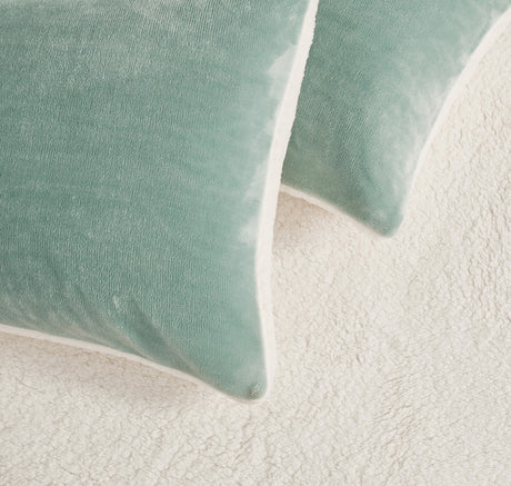 2 in 1 Teddy Sherpa Quilt Cover Set and Blanket king size sage green