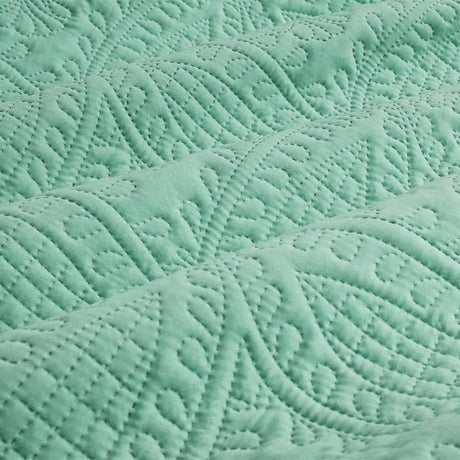 Ardor Chateau Aqua Green Embossed Quilt Cover Set Queen