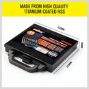 99Pc Drills Set HSS Titanium Coated Wood Plastic Metal Metric 1.5-10mm With Case