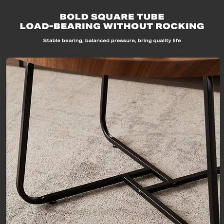 Removable Set of 2 Round Coffee Table Walnut Nesting Side End Table Furniture