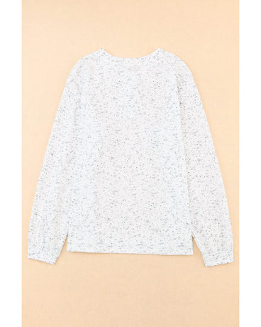 Azura Exchange Relaxed Rib Knit Long Sleeve Henley Top - M