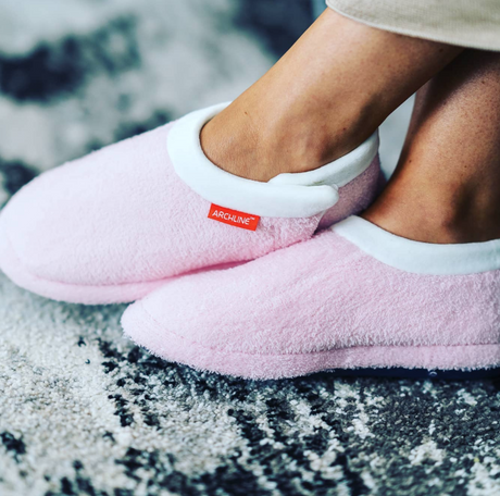 ARCHLINE Orthotic Slippers Closed Scuffs Pain Relief Moccasins - Pink - EUR 41