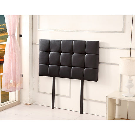 PU Leather Single Bed Deluxe Headboard Bedhead - Black