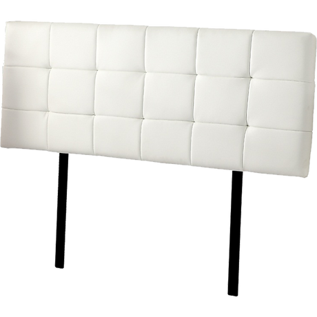 PU Leather Queen Bed Deluxe Headboard Bedhead - White