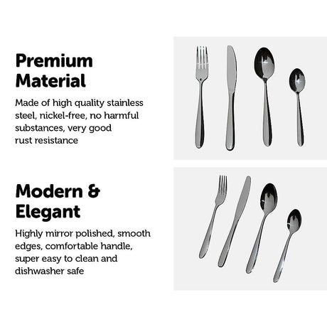 32 Piece Stainless Steel Cutlery Set Knives Fork Spoon Teaspoon