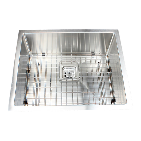 550x455mm Handmade 1.5mm Stainless Steel Undermount / Topmount Kitchen Sink with Square Waste
