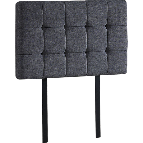 Linen Fabric Single Bed Deluxe Headboard Bedhead - Grey