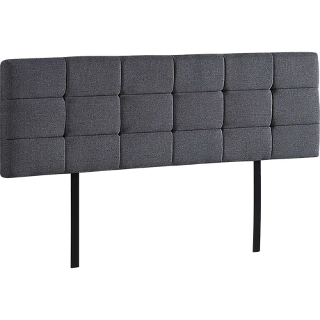 Linen Fabric King Bed Deluxe Headboard Bedhead - Grey