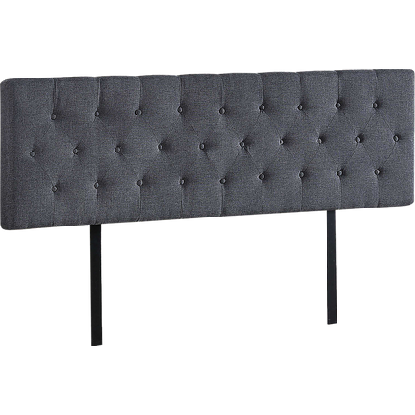 Linen Fabric King Bed Deluxe Headboard Bedhead - Grey