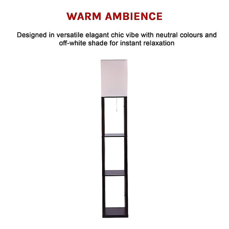 Shelf Floor Lamp - Shade Diffused Light Source with Open-Box Shelves
