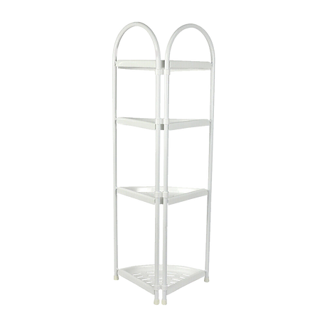 Shower Corner Shelf White Caddy Bathroom Shelves Organiser Bath Storage Rack 4