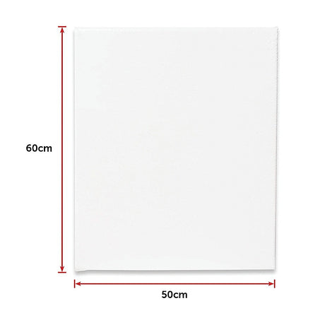 5 pack of 50x60cm Artist Blank Stretched Canvas Canvases Art Large White Range Oil Acrylic Wood