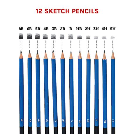 Art Sketch Pencils Oil Drawing Colouring Graphite Charcoal Pencil Set 72pcs/set