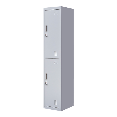 2-Door Vertical Locker for Office Gym Shed School Home Storage