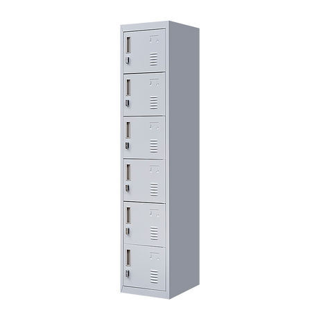 6-Door Locker for Office Gym Shed School Home Storage