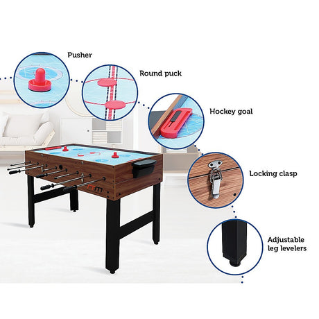 4FT 3-in-1 Games Football Soccer Hockey Pool Table Table