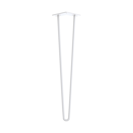 Set of 4 Industrial Retro Hairpin Table Legs 12mm Steel Bench Desk - 71cm White