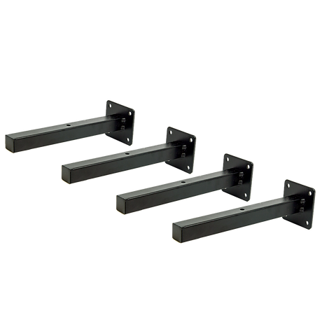 20cm Floating Shelf Brackets Industrial Metal Shelving Supports 4-Pack