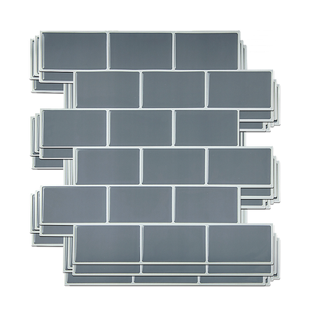 Tiles 3D Peel and Stick Wall Tile Dark Grey 10 Sheets