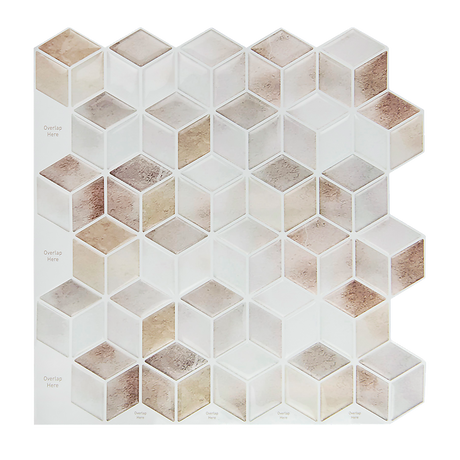 Tiles 3D Peel and Stick Wall Tile Shell Mosaic 10 Sheets