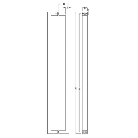 Entrance Door Pull Handle Brushed satin 1800mm