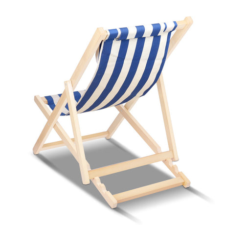 Artiss Fodable Beach Sling Chair - Blue & White