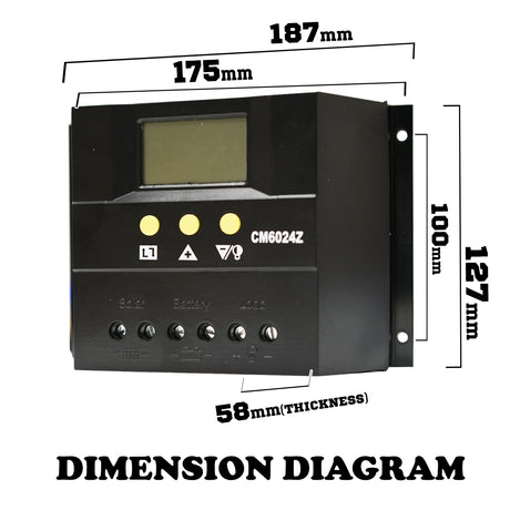60A 12V/24V LCD Solar Panel Battery Regulator Charge Controller Auto PWM