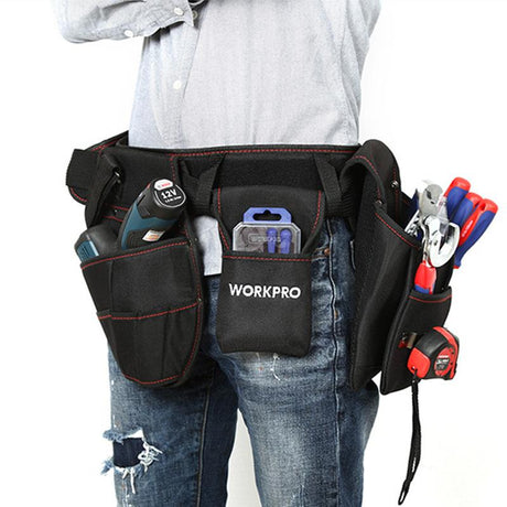 WORKPRO TOOL BAG WITH HOLSTER AND POUCH